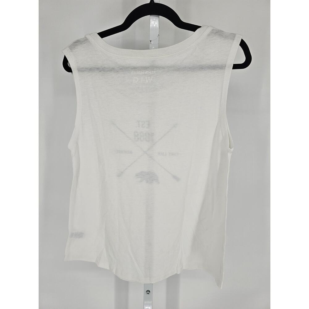 Berkley University Womens Sz L Tank Top White Blue Graphic by Alma Mater - Picture 3 of 3